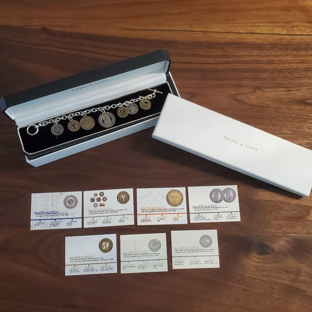 Tokens & Icons Authentic 7-Token Transit Token Bracelet New in Package
